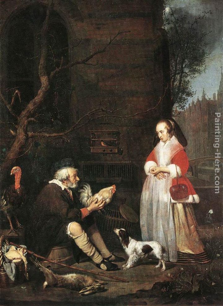 Poultry Seller painting - Gabriel Metsu Poultry Seller art painting
